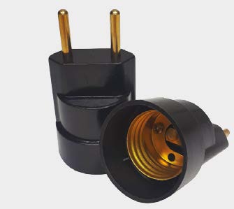 Bocal Adaptador Macho E27 Preto E27 Fertak