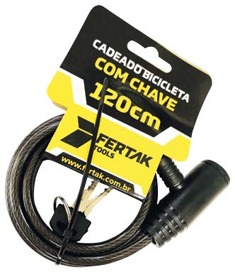 Cadeado Bike Chave 120cm x 6mm Fertak