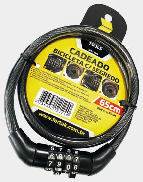 Cadeado Bike Segredo 65cm x 8mm Fertak
